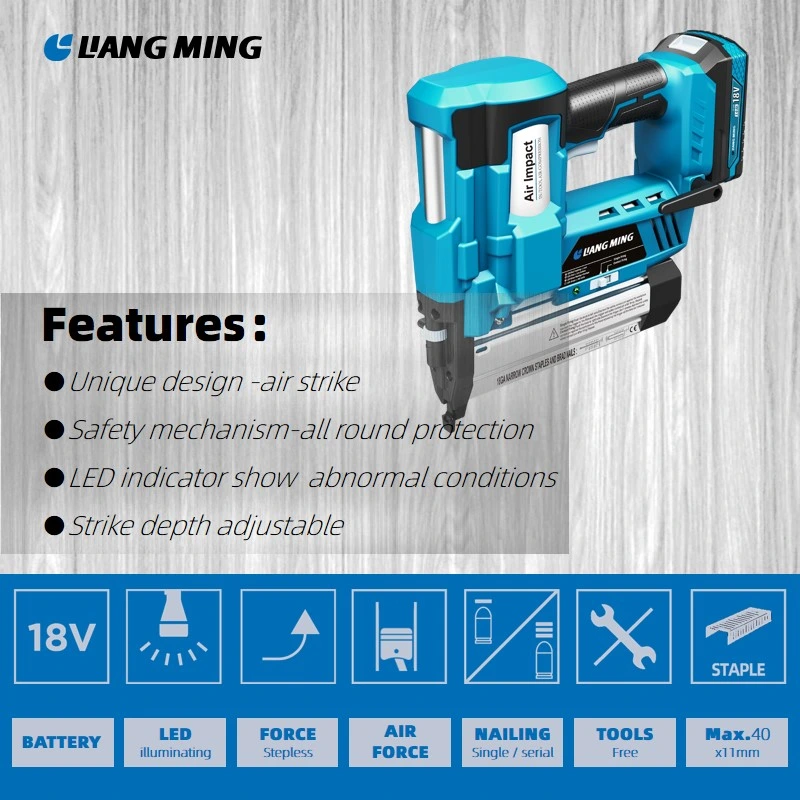 18V/20V Rechargeable Lithium Battery Air Impact Li-ion Stapler